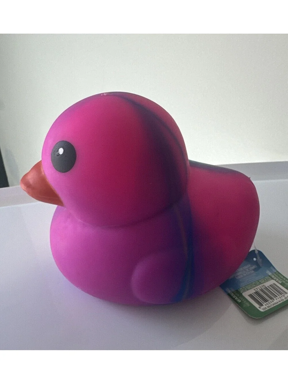 Sunny Days Jumbo Squeezy Duck – Tie-Dye Squishy Stress Relief Toy (mostly pink)